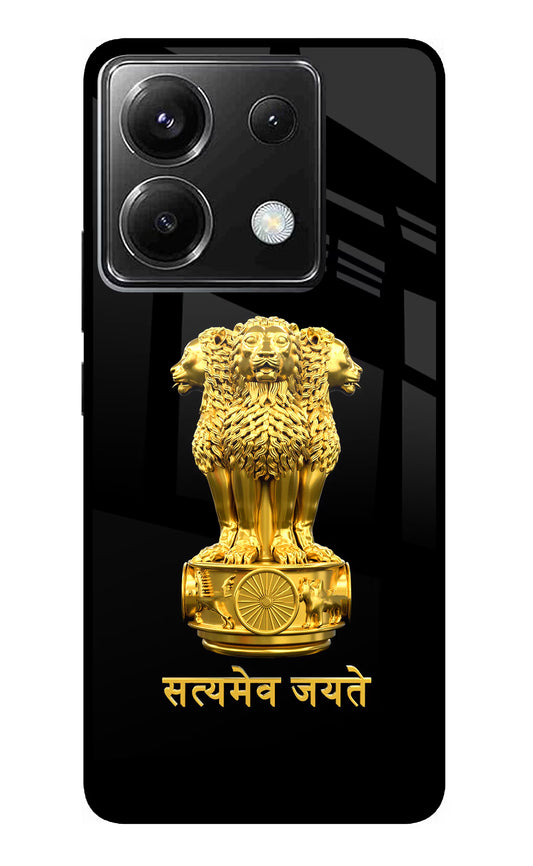 Satyamev Jayate Golden Poco X6 Glass Case