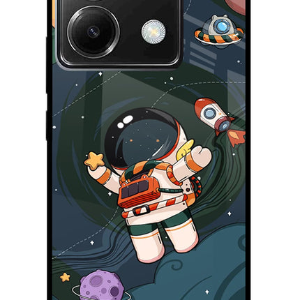 Cartoon Astronaut Poco X6 Glass Case