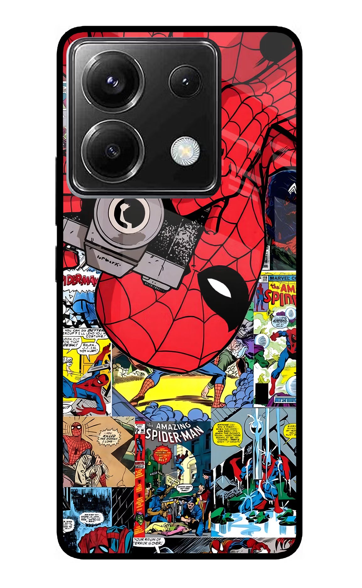 Spider Man Poco X6 Glass Case