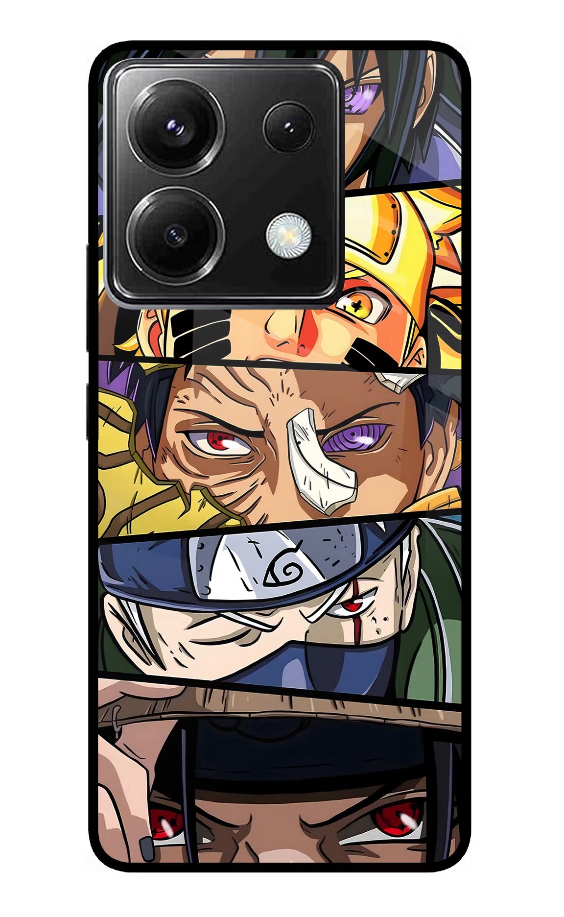 Naruto Character Poco X6 Glass Case Back Cover by Casekaro