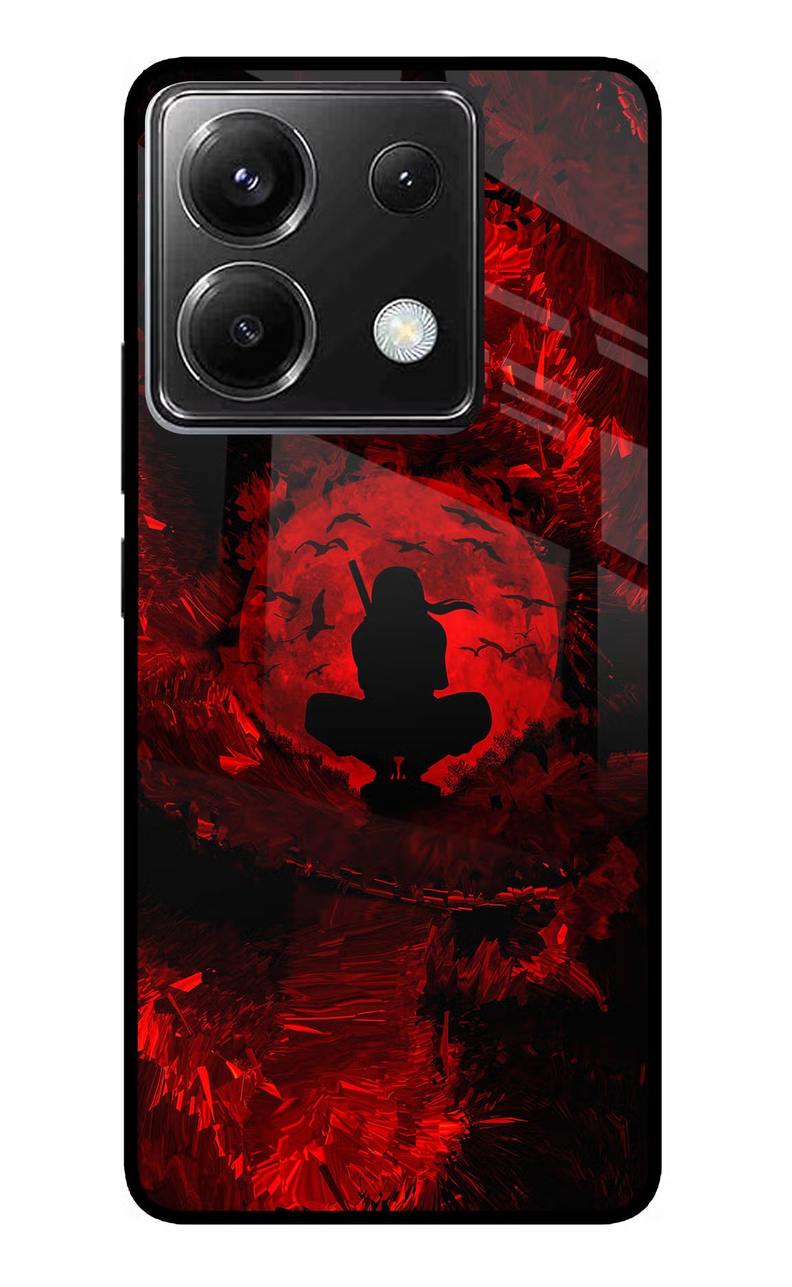Itachi Uchiha Poco X6 Glass Case Back Cover by Casekaro