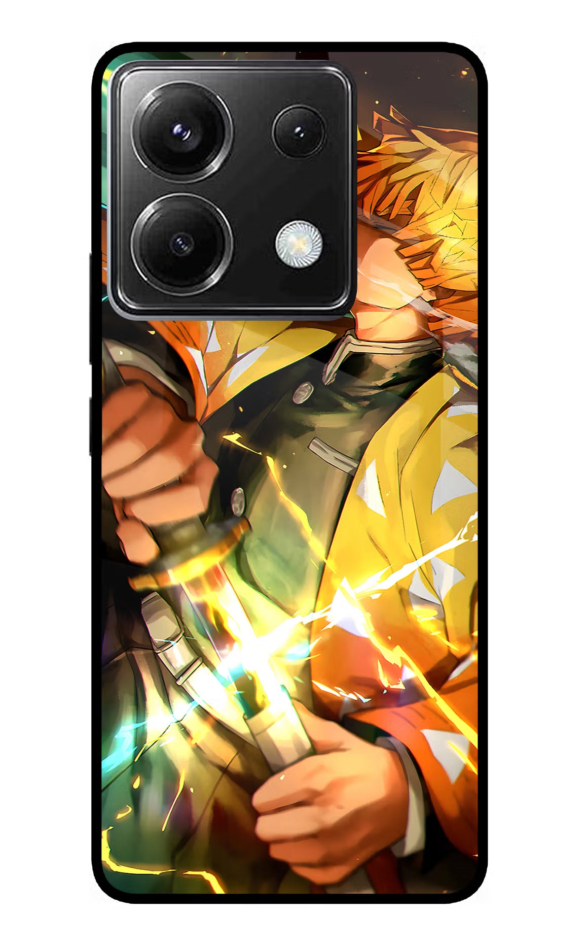 Demon Slayer Poco X6 Glass Case Back Cover by Casekaro