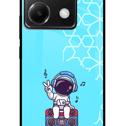Cute Astronaut Chilling Poco X6 Glass Case