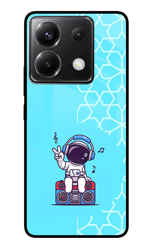 Cute Astronaut Chilling Poco X6 Glass Case