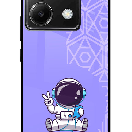 Cute Astronaut Chilling Poco X6 Glass Case