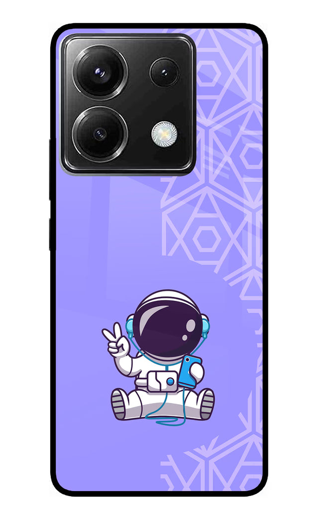 Cute Astronaut Chilling Poco X6 Glass Case