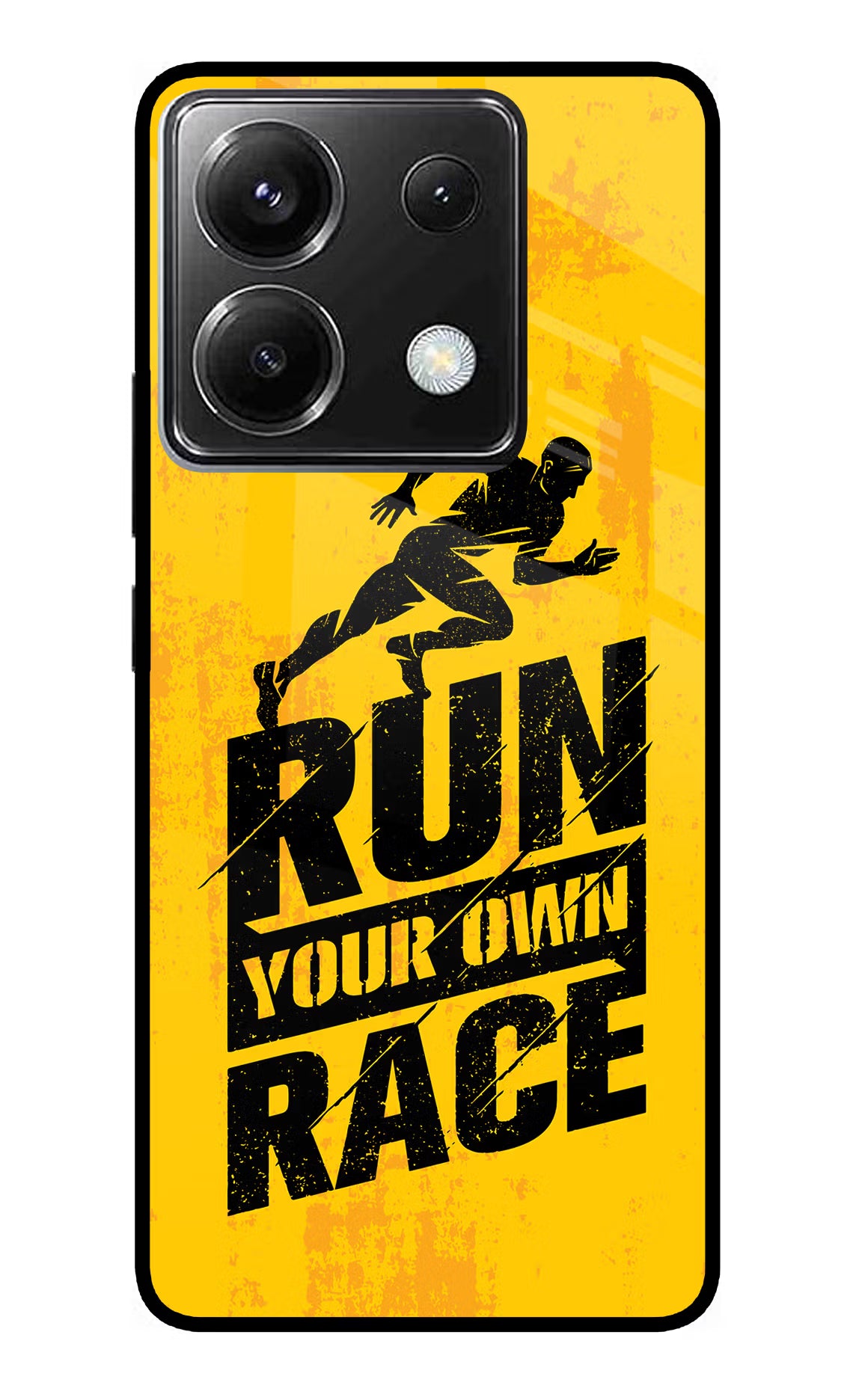 Run Your Own Race Poco X6 Glass Case