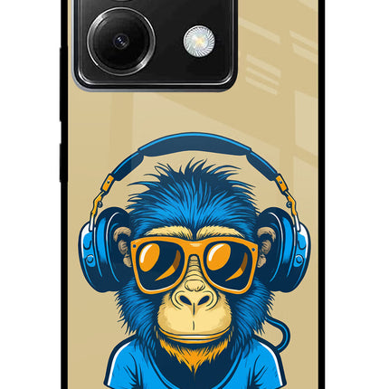 Monkey Headphone Poco X6 Glass Case