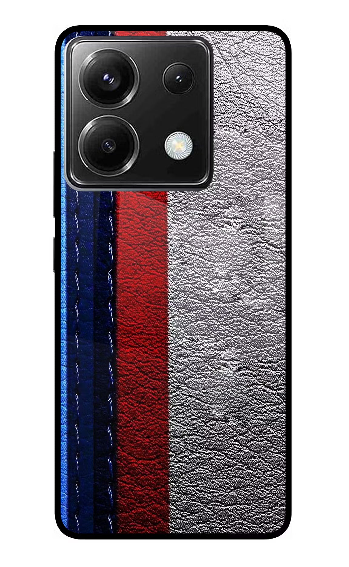 BMW Stripes Poco X6 Glass Case Back Cover by Casekaro