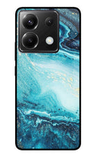 Blue Glitter Marble Poco X6 Glass Case
