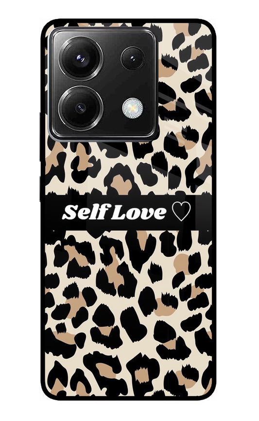 Leopard Print Self Love Poco X6 Glass Case