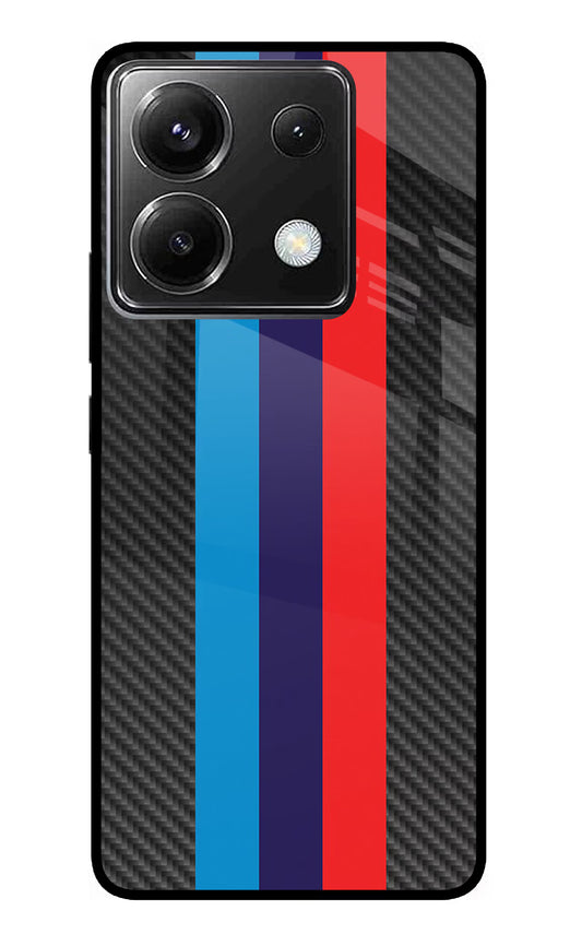 BMW Stripes Pattern Poco X6 Glass Case