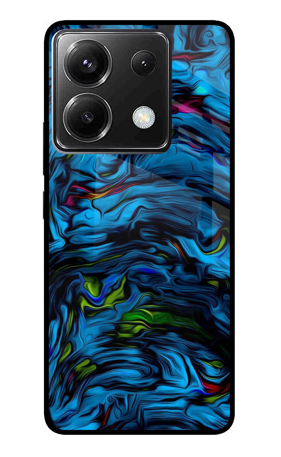 Dark Blue Abstract Poco X6 Glass Case