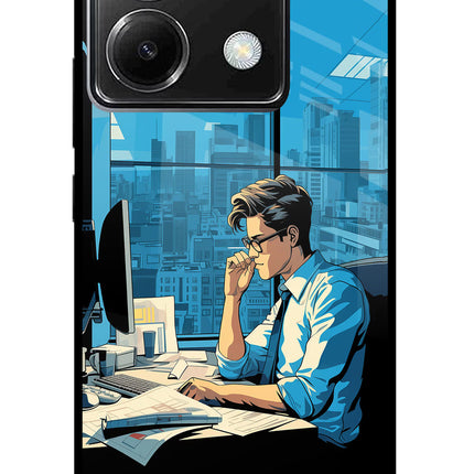 Focused Hustler (AI Generated) Poco X6 Glass Case