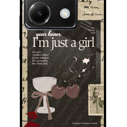 I am just a girl Poco X6 Glass Case