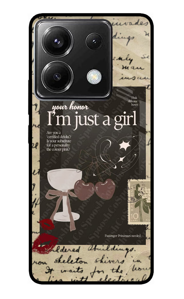 I am just a girl Poco X6 Glass Case