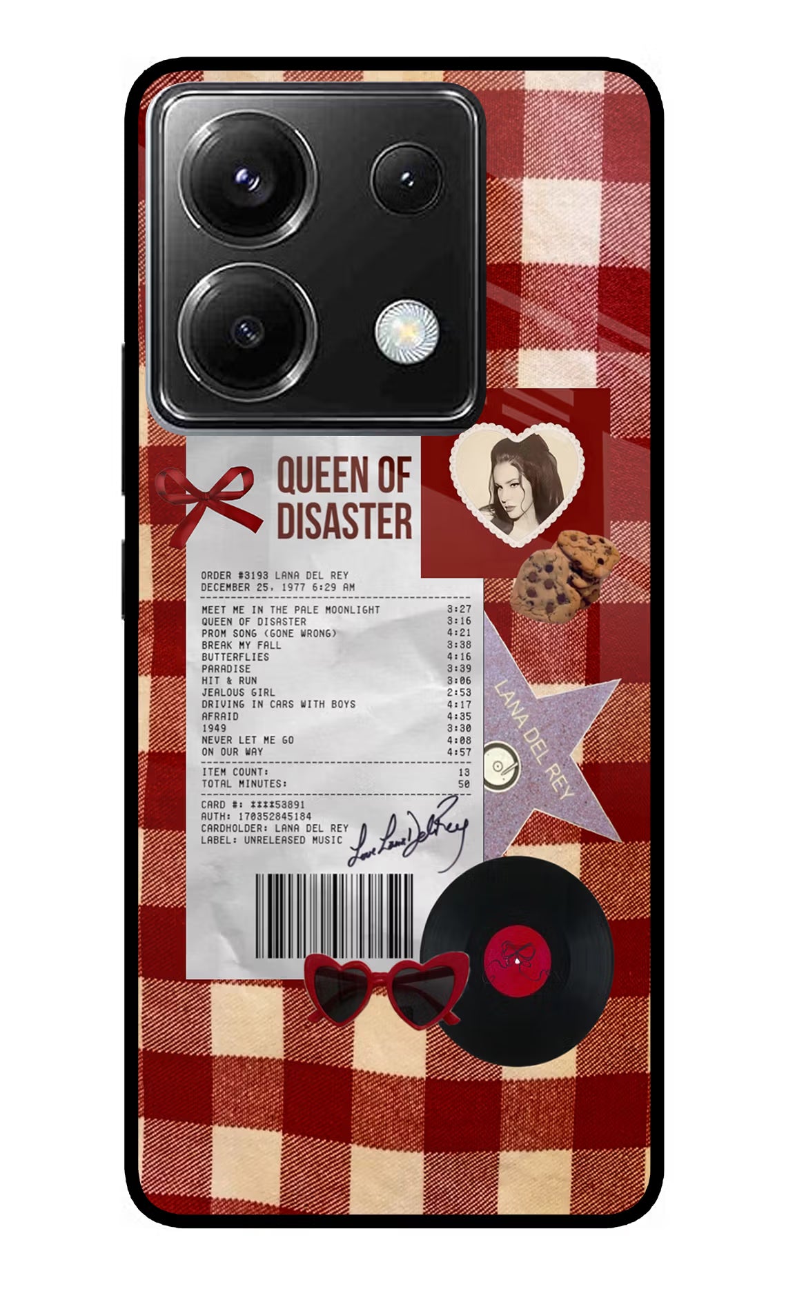 Queen of Disaster Poco X6 Glass Case Back Cover by Casekaro