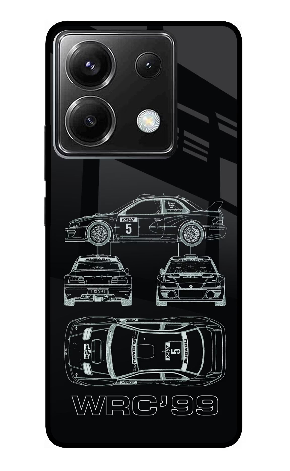 WRC'99 Poco X6 Glass Case Back Cover by Casekaro