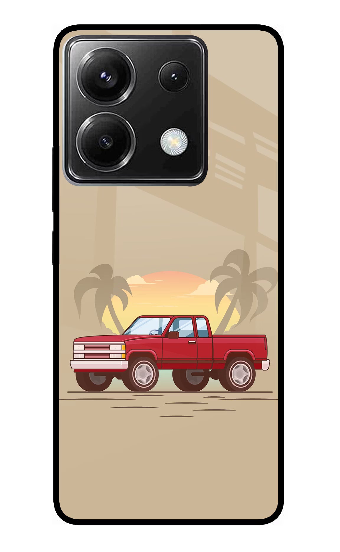 Desert Classic Drive Poco X6 Glass Case Back Cover by Casekaro