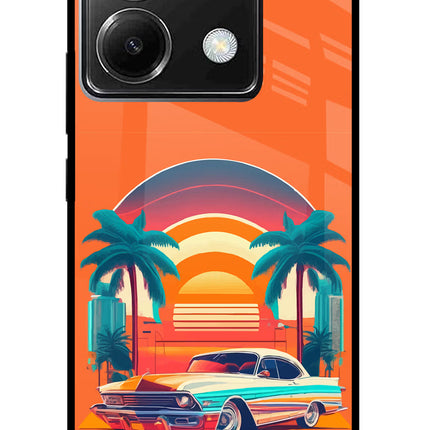 Palm Drive 80s Poco X6 Glass Case