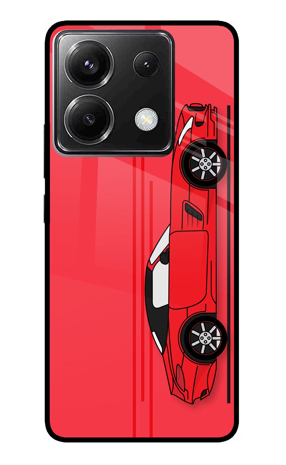 Red Velocity Poco X6 Glass Case