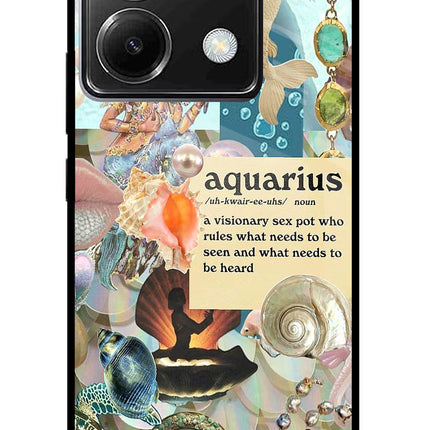 Aquarius Zodiac Poco X6 Glass Case
