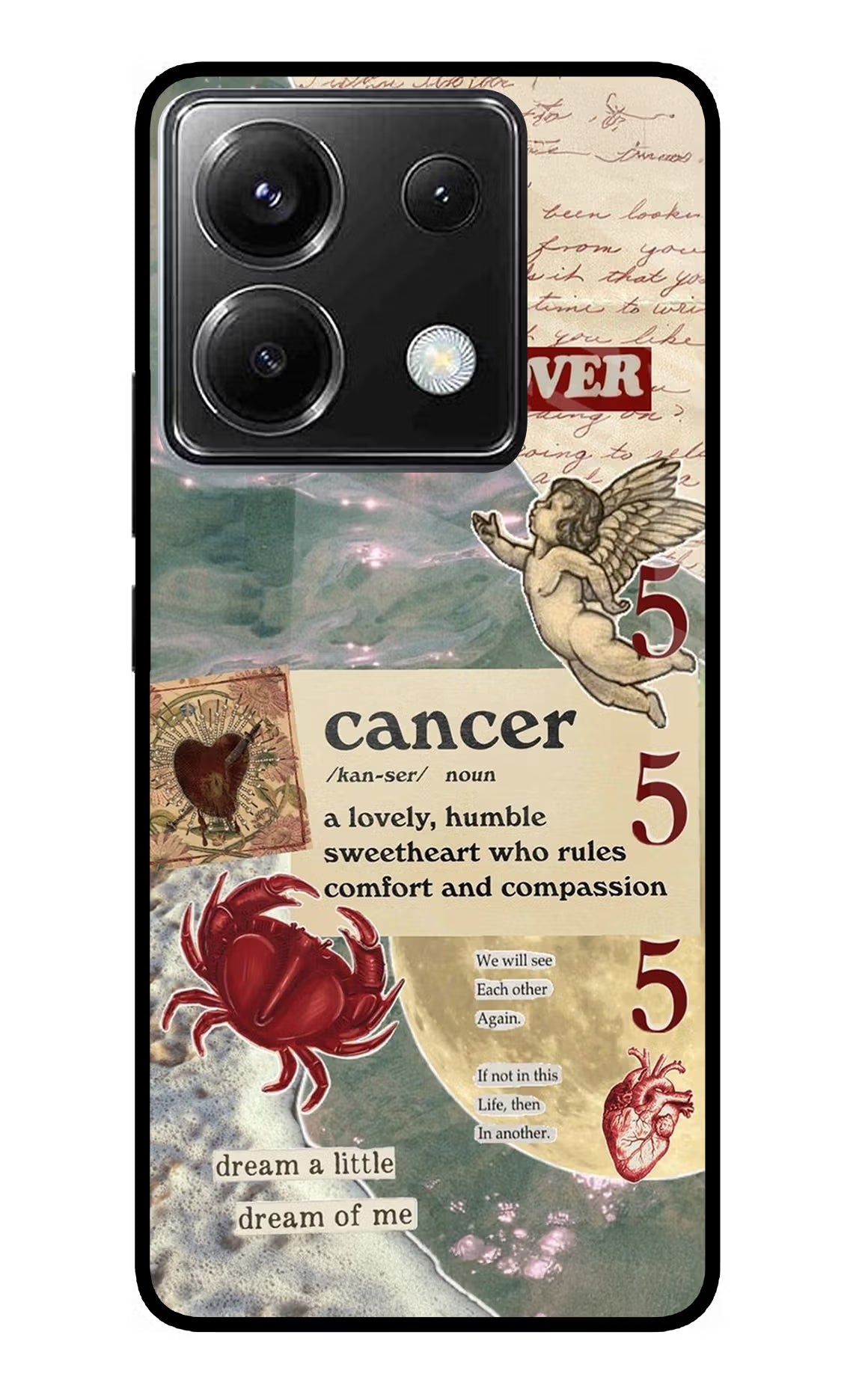 Cancer Zodiac Poco X6 Glass Case Back Cover by Casekaro