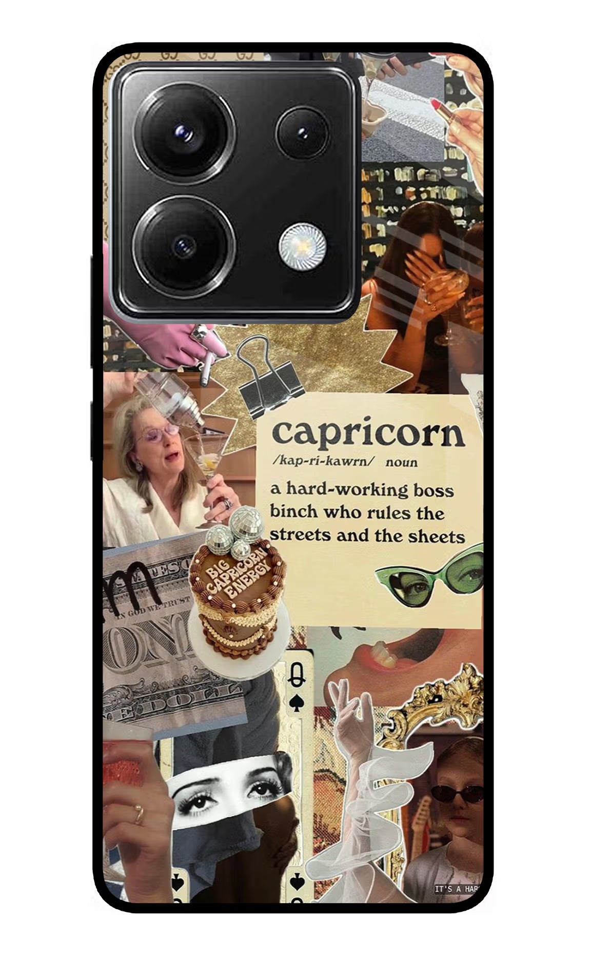 Capricorn Zodiac Poco X6 Glass Case Back Cover by Casekaro