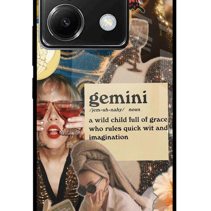 Gemini Zodiac Poco X6 Glass Case