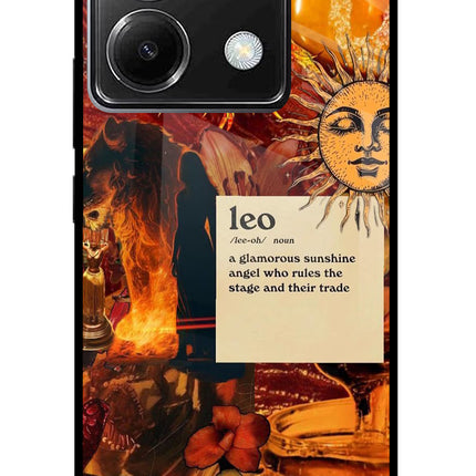 Leo Zodiac Poco X6 Glass Case Back Cover by Casekaro