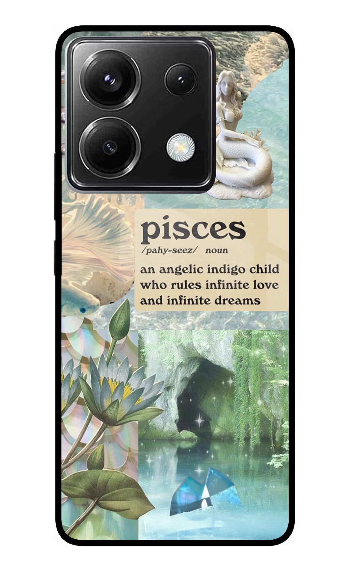 Pisces Zodiac Poco X6 Glass Case Back Cover by Casekaro