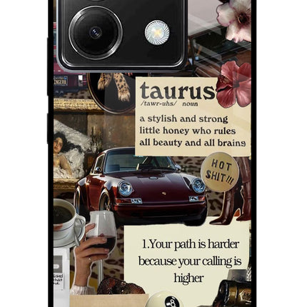 Taurus Zodiac Poco X6 Glass Case Back Cover by Casekaro