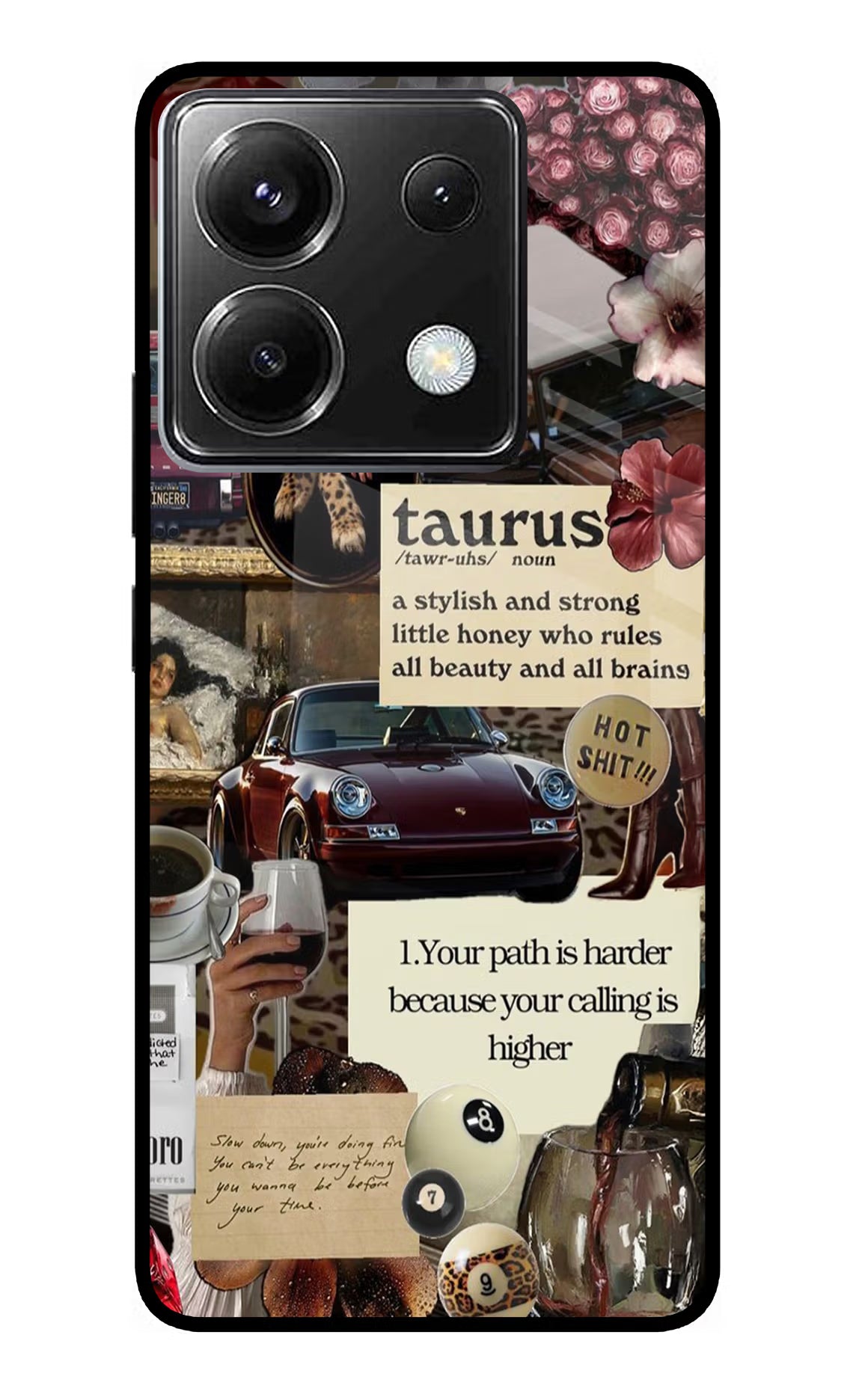 Taurus Zodiac Poco X6 Glass Case Back Cover by Casekaro