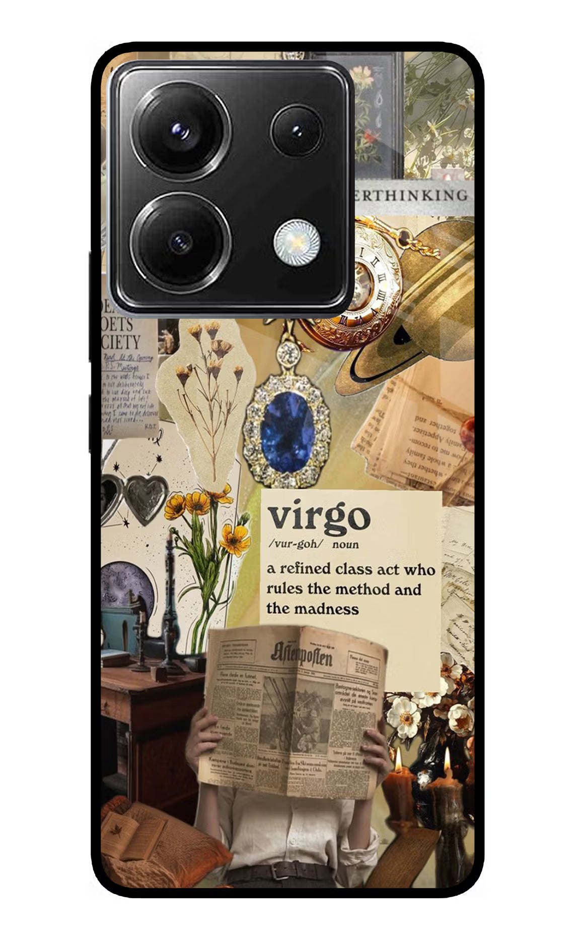 Virgo Zodiac Poco X6 Glass Case Back Cover by Casekaro