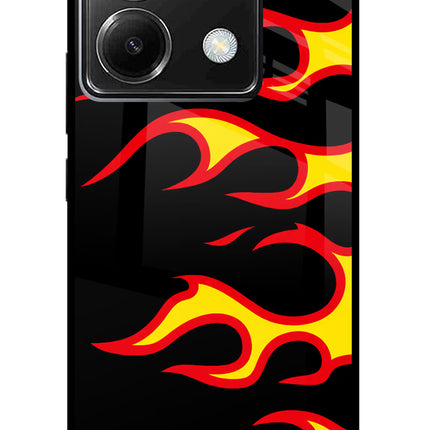 Side Sweep Flames Poco X6 Glass Case