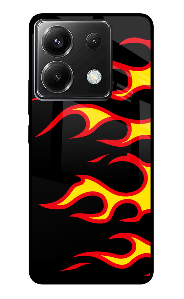 Side Sweep Flames Poco X6 Glass Case