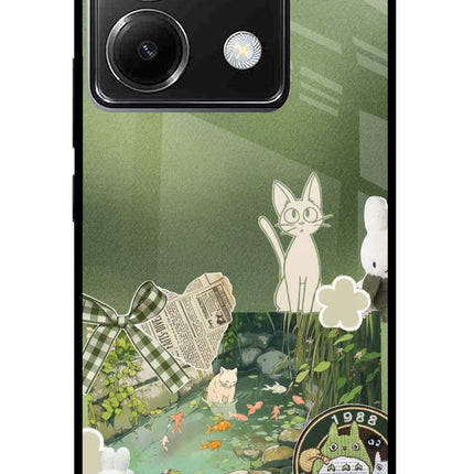 Aesthetic anime Poco X6 Glass Case