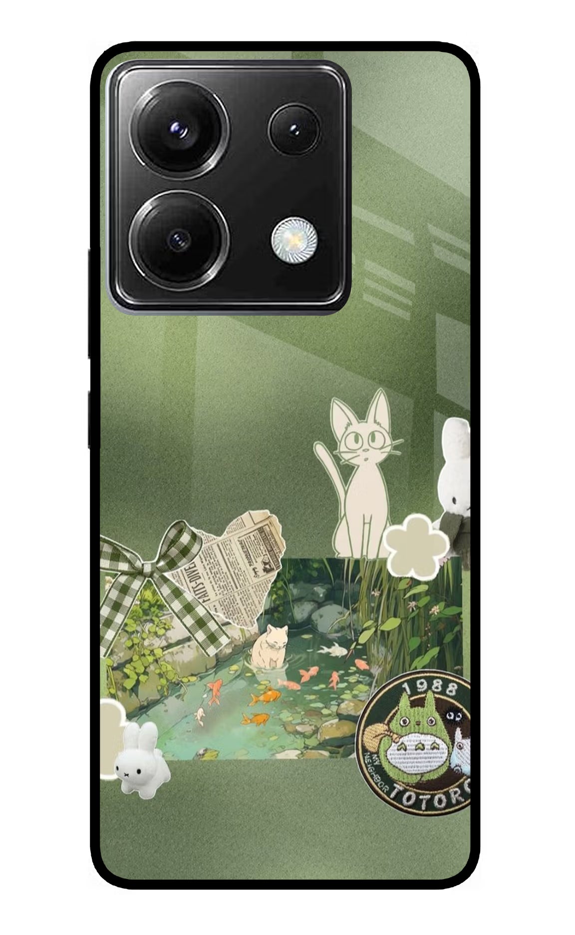 Aesthetic anime Poco X6 Glass Case Back Cover by Casekaro