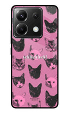 Pink Cats Poco X6 Glass Case