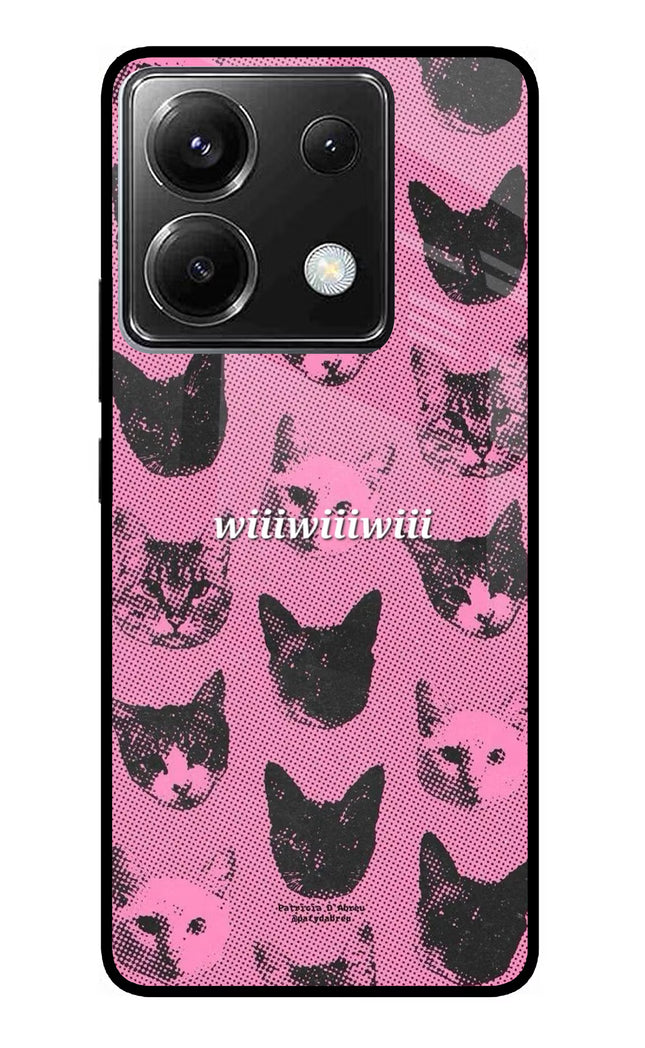Pink Cats Poco X6 Glass Case