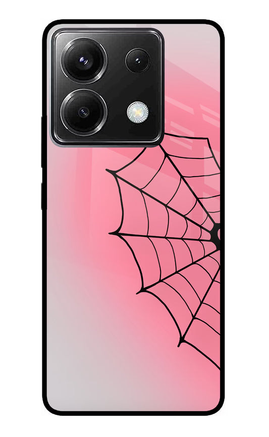 Pink Web Poco X6 Glass Case