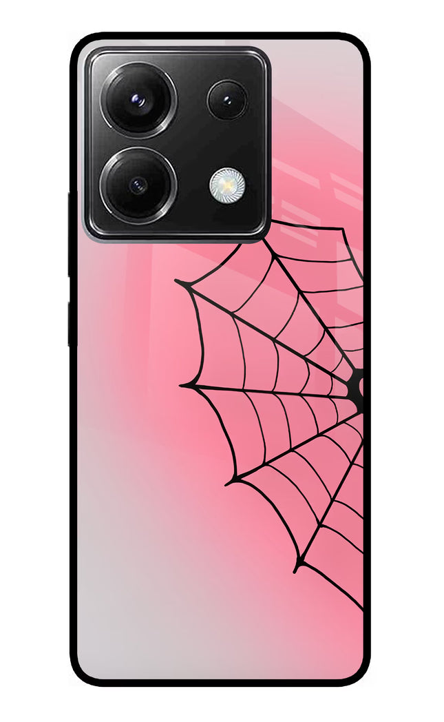 Pink Web Poco X6 Glass Case