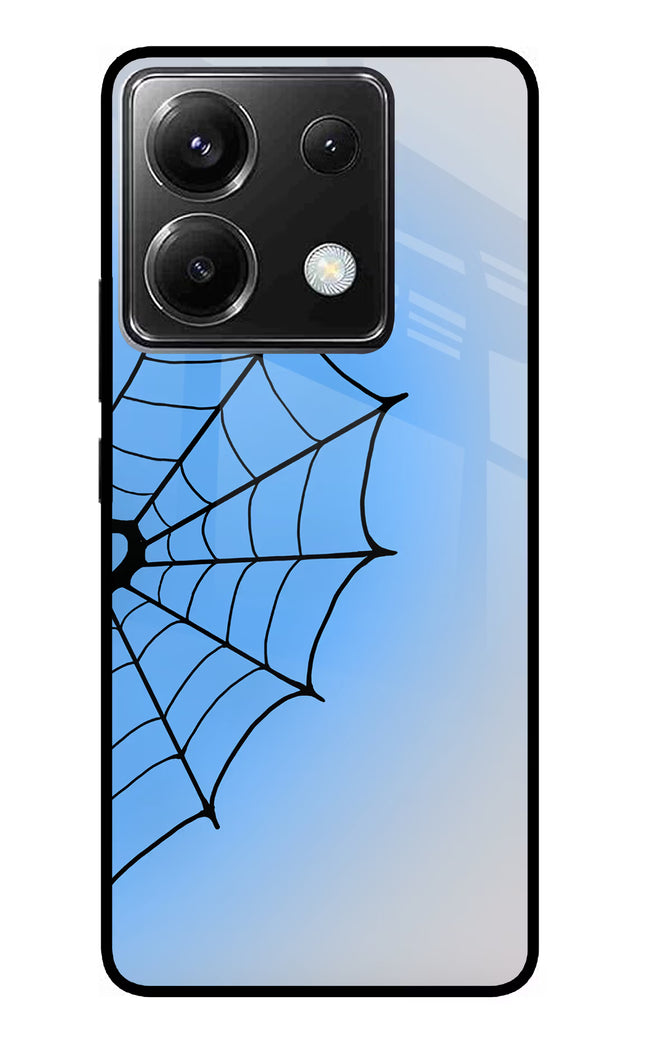 Blue Web Poco X6 Glass Case