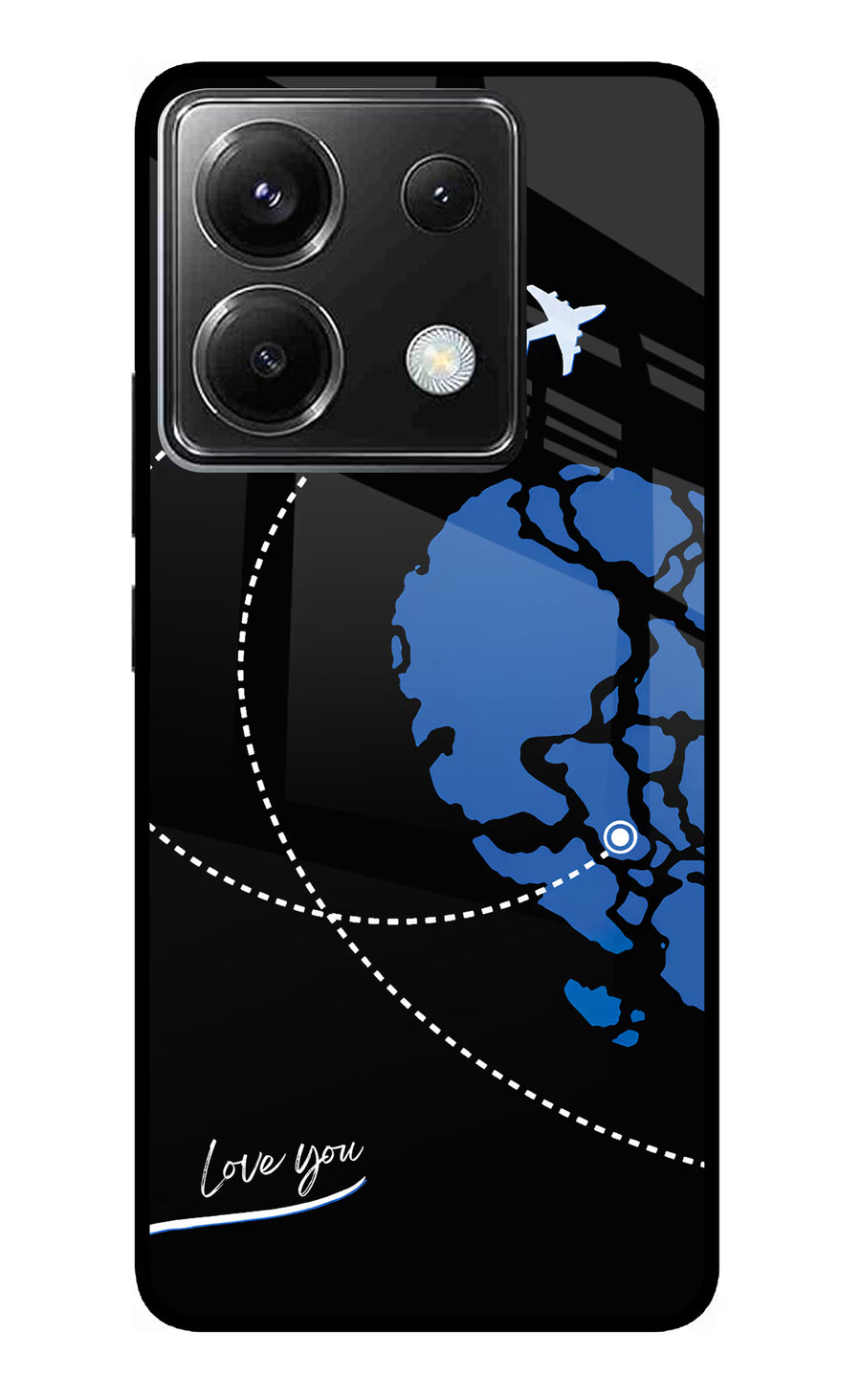 Love Orbit Poco X6 Back Cover, Glass case