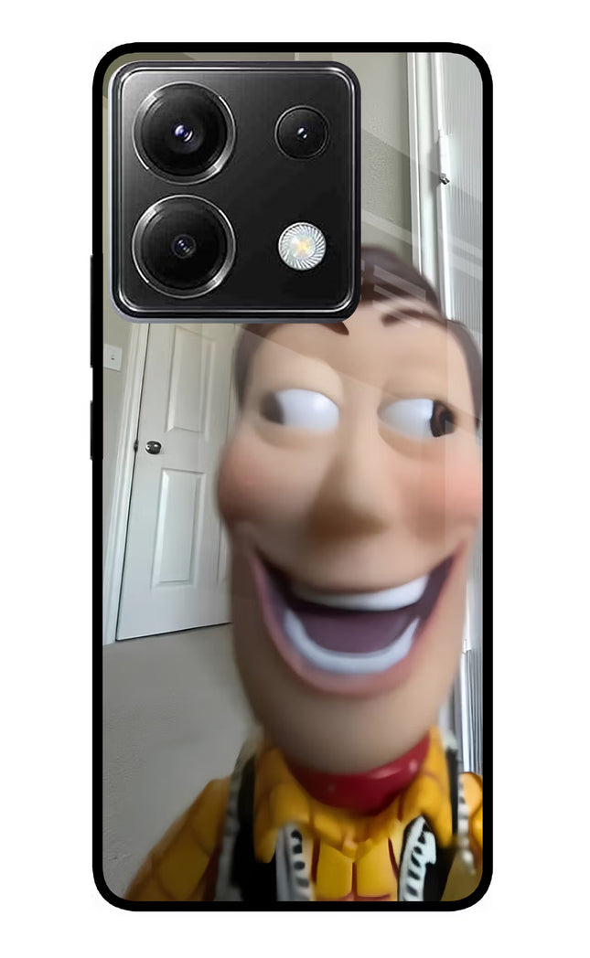Side Eye Woody Poco X6 Glass Case