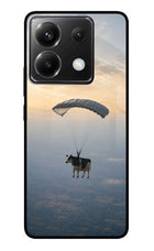 Skydiving Cow Poco X6 Glass Case