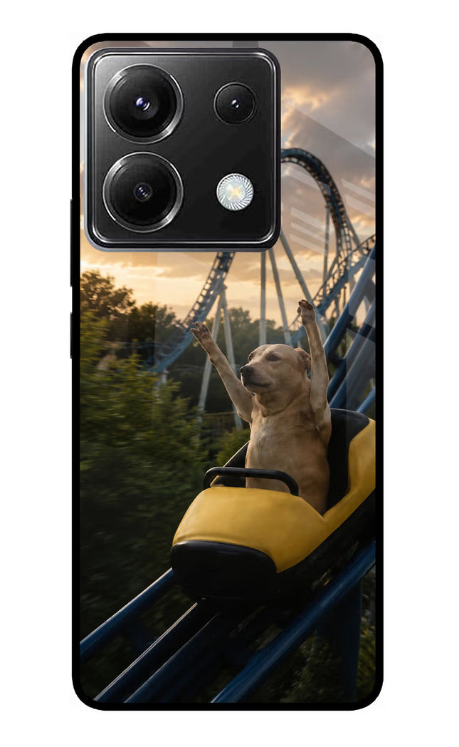 Rollercoaster Dog Poco X6 Glass Case