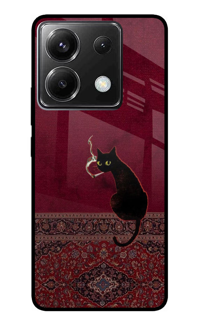 Midnight Cat Poco X6 Glass Case