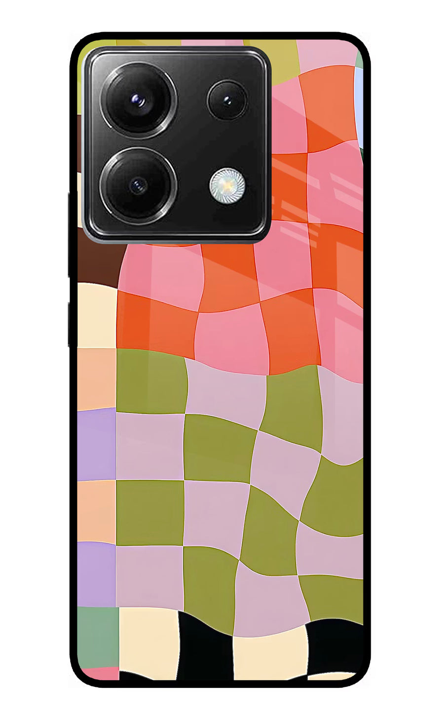 Wavy Grid Poco X6 Back Cover, Glass case