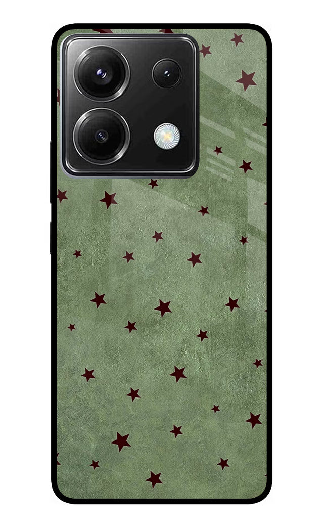 Green Stars Poco X6 Glass Case
